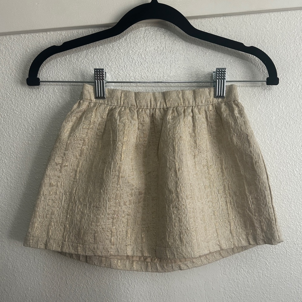 Genuine Kids Elegant Cream and Gold Textured Skirt